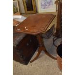 19TH CENTURY OCTAGONAL TOPPED MAHOGANY AND INLAID WINE TABLE ON TRIPOD BASE