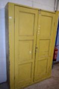 PAINTED PINE TWO DOOR CUPBOARD WITH SHELVED INTERIOR, 123 CM WIDE