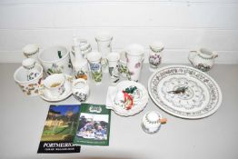 MIXED LOT: PORTMEIRION BOTANIC GARDEN VASES AND TABLE WARES