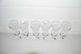 SET OF SIX REPRODUCTION GEORGIAN CRYSTAL WINE GLASSES