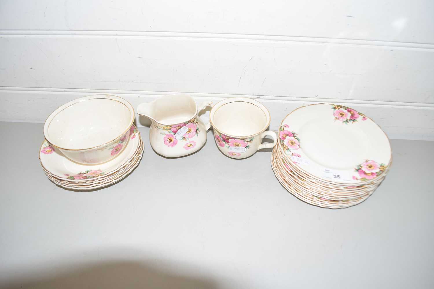 QUANTITY OF ROYAL STAFFORDSHIRE FLORAL DECORATED TEA WARES
