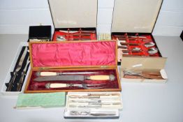COLLECTION OF VARIOUS CASED CUTLERY AND A CASED CARVING SET