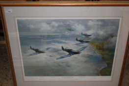 FRANK WOOTTON, D-DAY 6TH JUNE 1944, A TRIUMPH OF AIR POWER, COLOURED PRINT, BEARING MULTIPLE
