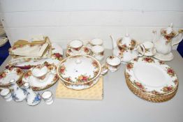 COLLECTION OF VARIOUS ROYAL ALBERT OLD COUNTRY ROSES TEA, COFFEE AND TABLE WARES TOGETHER WITH