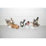 COLLECTION OF ROSENTHAL MODEL BIRDS AND A FURTHER MODEL STAG (6)