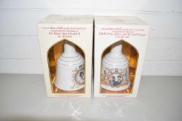 BELLS SCOTCH WHISKEY, TWO WADE COMMEMORATIVE DECANTERS, THE MARRIAGE OF HRH PRINCE ANDREW WITH