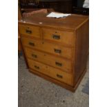 LATE 19TH CENTURY OAK FIVE DRAWER CHEST, 94 CM WIDE