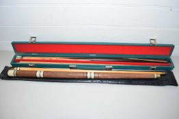TWO SNOOKER CUES