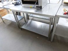 STAINLESS STEEL KITCHEN PREPARATION TABLE, 120 CM WIDE