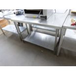STAINLESS STEEL KITCHEN PREPARATION TABLE, 120 CM WIDE