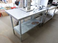 STAINLESS STEEL KITCHEN PREPARATION TABLE, 122 CM WIDE