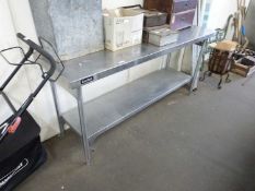 STAINLESS STEEL KITCHEN PREPARATION TABLE, 180 CM WIDE