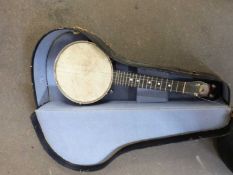 VINTAGE BROADCASTER SMALL BANJO WITH CASE