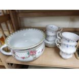 QUANTITY OF ROYAL ALBERT MEMORY LANE TEA WARES TOGETHER WITH A CHAMBER POT