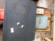 ALBUM OF VARIOUS VINTAGE PHOTOGRAPH PLUS A LARGE BOOK FORMED CASE, A VINTAGE MEDICINE BALL AND