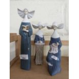 THREE LLADRO MODELS OF NUNS