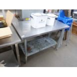 STAINLESS STEEL KITCHEN PREPARATIO TABLE, 122 CM WIDE