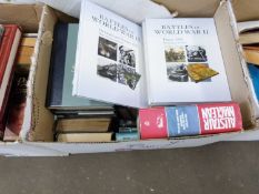 ONE BOX OF MIXED BOOKS TO INCLUDE MILITARY INTEREST