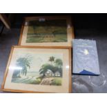 PAUL GALLICO 'THE SNOW GOOSE' TOGETHER WITH TWO FURTHER 'ASIAN RICE PADDIES, FRAMED AND GLAZED (3)