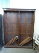 VICTORIAN LARGE MAHOGANY OPEN FRONT BOOKCASE CABINET, APPROX 165 CM WIDE