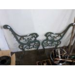 PAIR OF CAST IRON BENCH ENDS