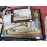 MIXED LOT: ASSORTED PICTURES TO INCLUDE STUDIES OF HARBOUR SCENES