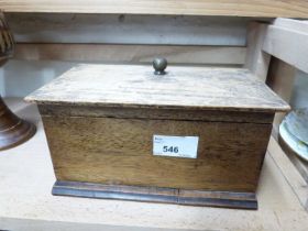 SMALL WOODEN BOX MARKED TO THE INTERIOR ' TAKEN FROM THE PROPELLER OF SOPWITH MACHINE CRASHED AT