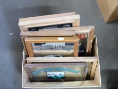 ONE BOX OF VARIOUS REPRODUCTION PUB MIRRORS