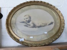 VINTAGE FRAMED PHOTOGRAPH OF A BABY
