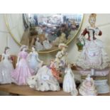 MIXED LOT: VARIOUS ASSORTED FIGURINES TO INCLUDE ROYAL WORCESTER AND ROYAL DOULTON