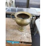 BRASS DOUBLE HANDLED JARDINIERE