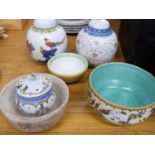 MIXED LOT: GINGER JARS, BOWLS ETC