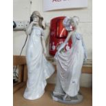 TWO LLADRO FIGURES OF YOUNG LADIES