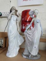 TWO LLADRO FIGURES OF YOUNG LADIES