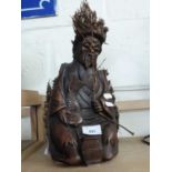 20TH CENTURY SOUTH EAST ASIAN CARVED WOODEN DEITY