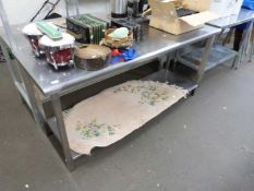 STAINLESS STEEL KITCHEN PREPARATION TABLE, 182 CM WIDE