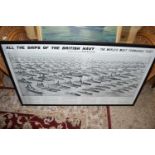 BLACK AND WHITE PRINT 'ALL THE SHIPS OF THE BRITISH NAVY THE WORLDS MOST FORMIDABLE FLEET' SPECIALLY