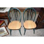 PAIR OF STICK BACK KITCHEN CHAIRS