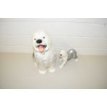 BESWICK MODEL OF AN OLD ENGLISH SHEEPDOG TOGETHER WITH A SMALLER ROYAL DOULTON EXAMPLE