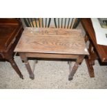 RECTANGULAR OAK SIDE TABLE ON BOBBIN TURNED LEGS