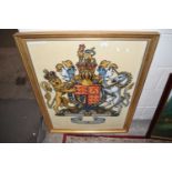 UNUSUAL FRAMED CARPET SAMPLER PRODUCED FOR THE QUEEN'S SILVER JUBILEE