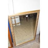 RECTANGULAR BEVELLED WALL MIRROR IN GILT FINISH FRAME