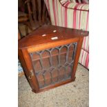 SMALL MAHOGANY GLAZED CORNER CABINET