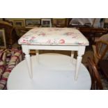 FLORAL UPHOLSTERED DRESSING TABLE STOOL