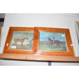 PAIR OF REPRODUCTION COLOURED PRINTS, HORSE RACING INTEREST, FRAMED AND GLAZED