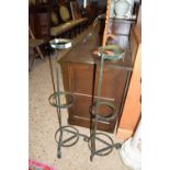 PAIR OF METAL THREE TIER PLANT STANDS