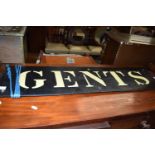 PAINTED DOUBLE SIDED SIGN MARKED 'LADIES AND GENTS'