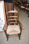 RUSH SEATED LADDER BACK ROCKING CHAIR