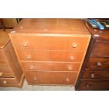 RETRO MID CENTURY OAK VENEERED FOUR DRAWER CHEST