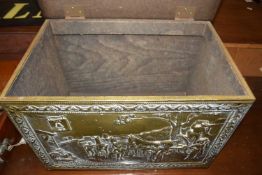 BRASS MOUNTED COAL BOX